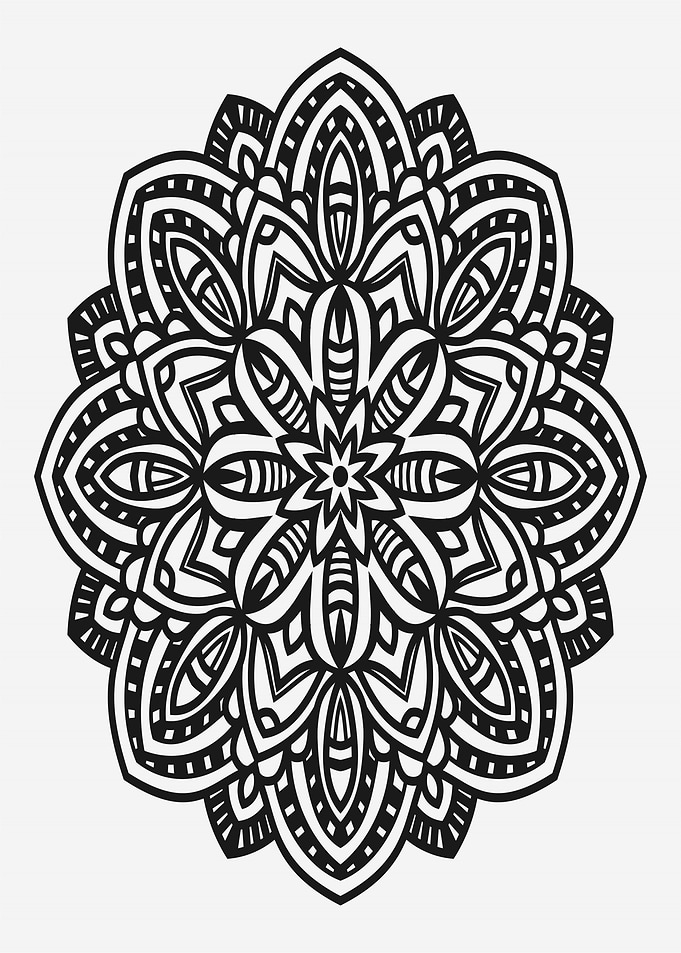 Black and White Mandala Design