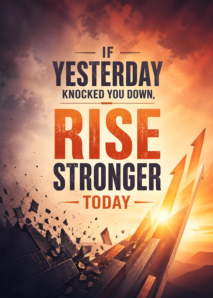 Rise Stronger Today Motivational Quote