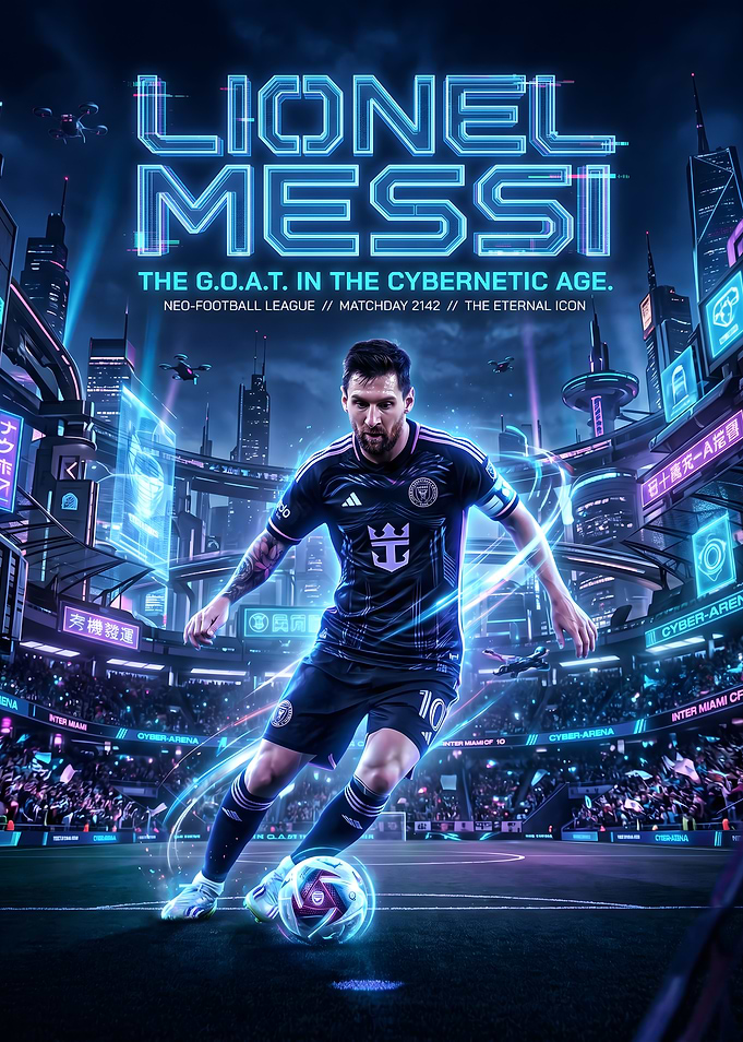 Lionel Messi in Cyberpunk Future
