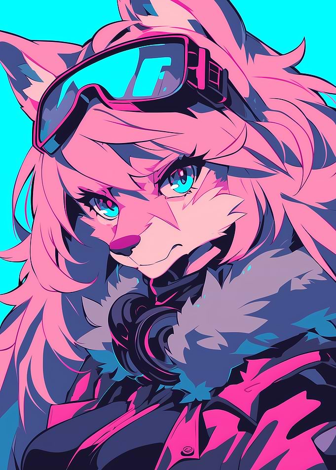 Cyberpunk Fox Girl with Goggles