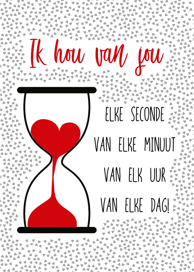 Ik hou van jou hourglass card