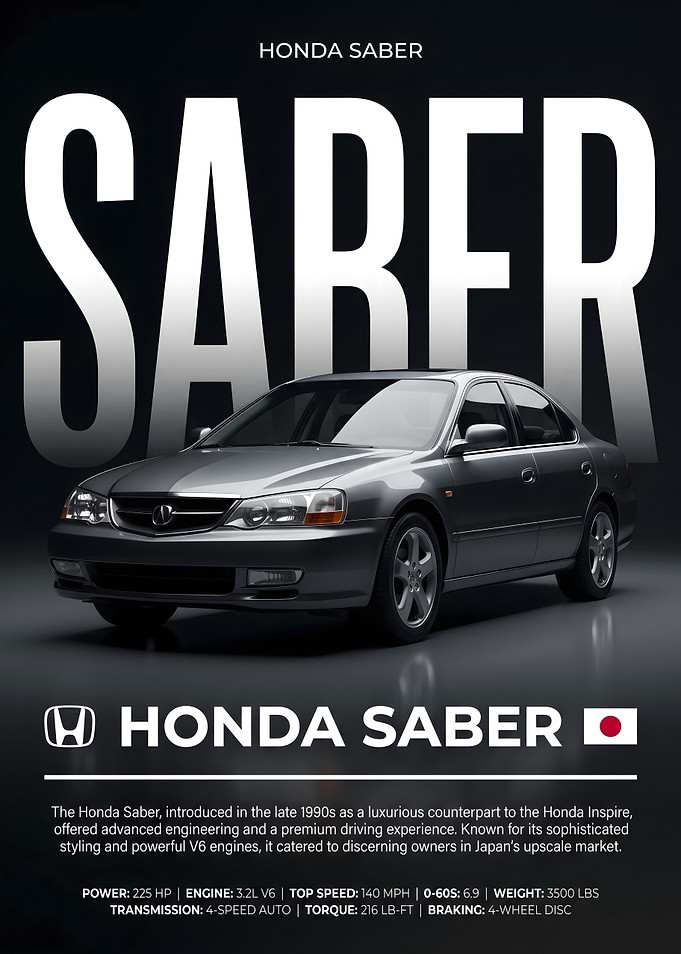 Honda Saber Car Poster