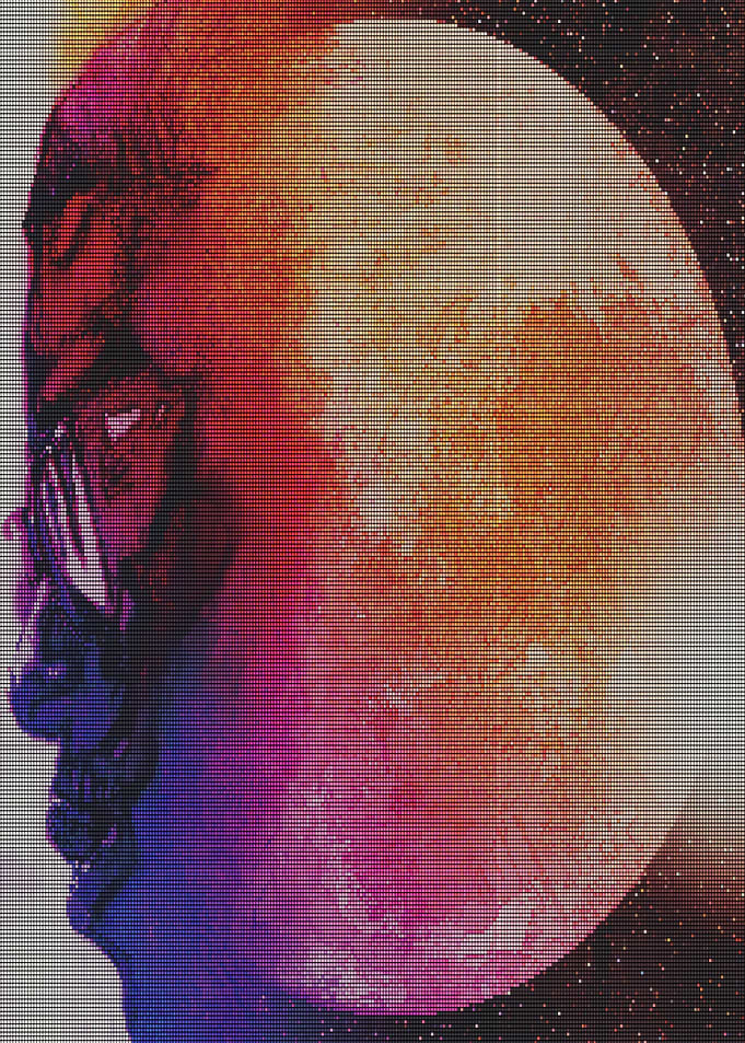Profile of a person against a moon