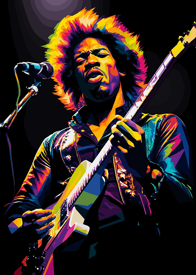 Jimi Hendrix Playing Guitar