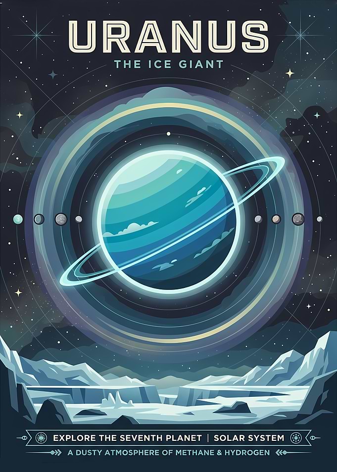 Uranus Ice Giant Planet Poster