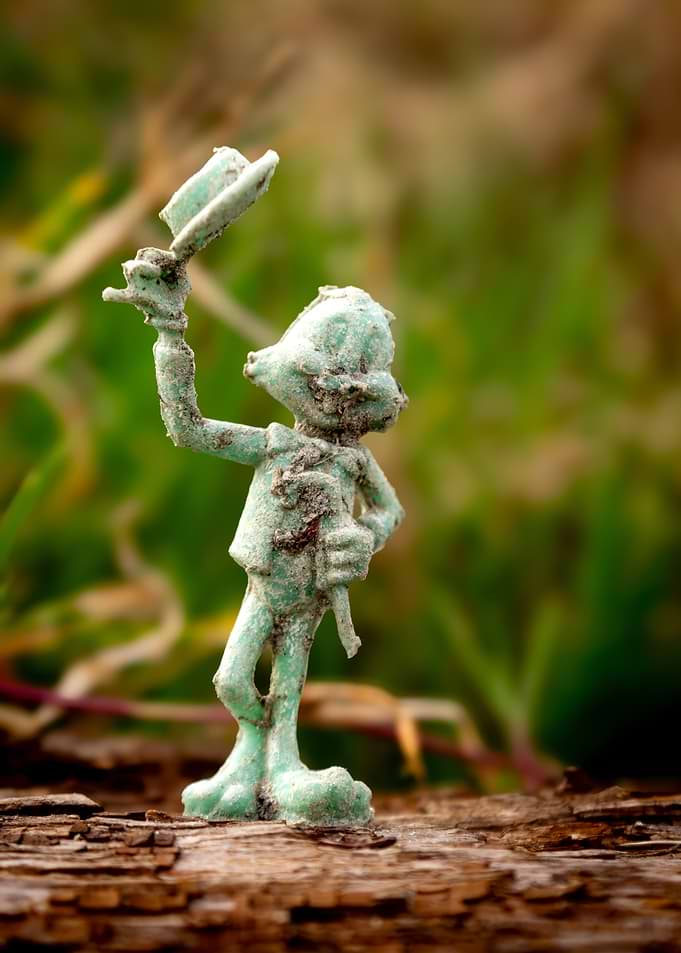 Vintage Toy Figure in Nature