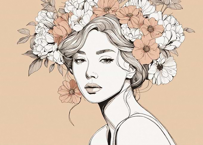 Woman with Floral Headdress