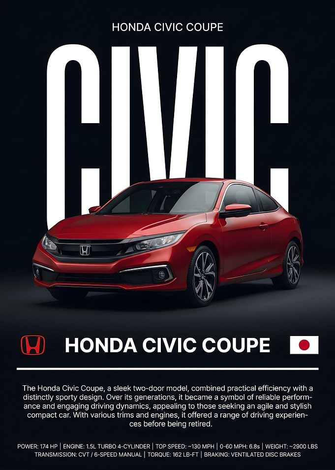 Honda Civic Coupe Poster