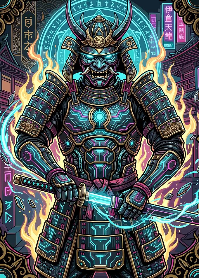 Cyberpunk Samurai Warrior