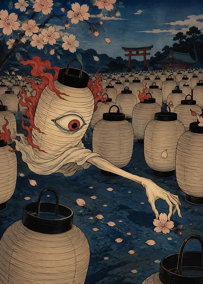 Chochin-obake Yokai Festival Rogue - Vintage Japanese Ukiyo-e
