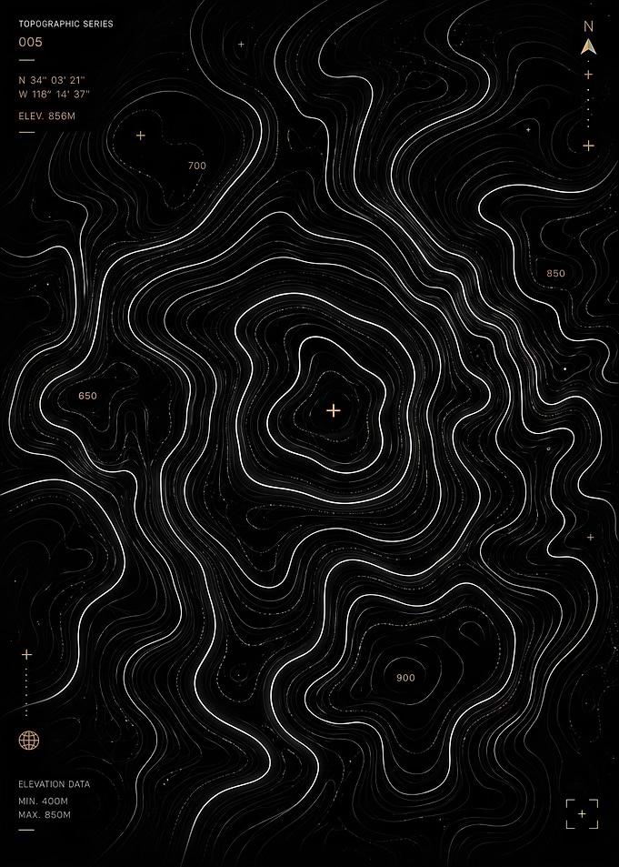 Topographic Map with Contour Lines