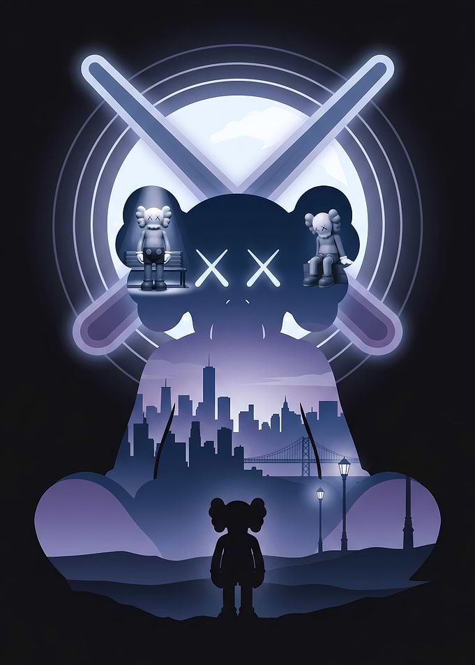 KAWS Companion Cityscape Art