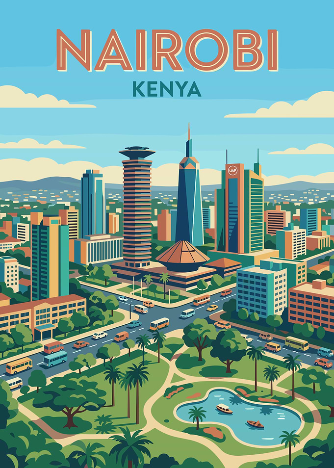 Nairobi Kenya Skyline Art