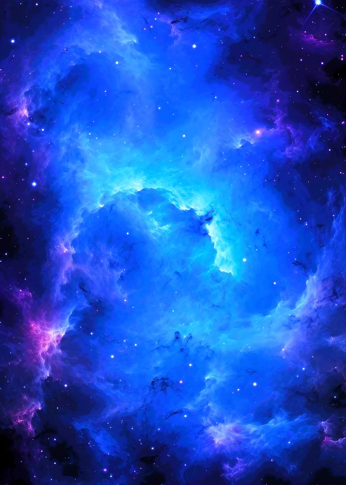 Vibrant Blue and Purple Nebula