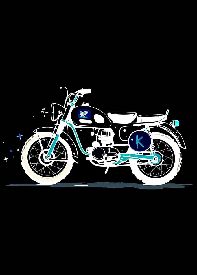 Retro Motorcycle Illustration