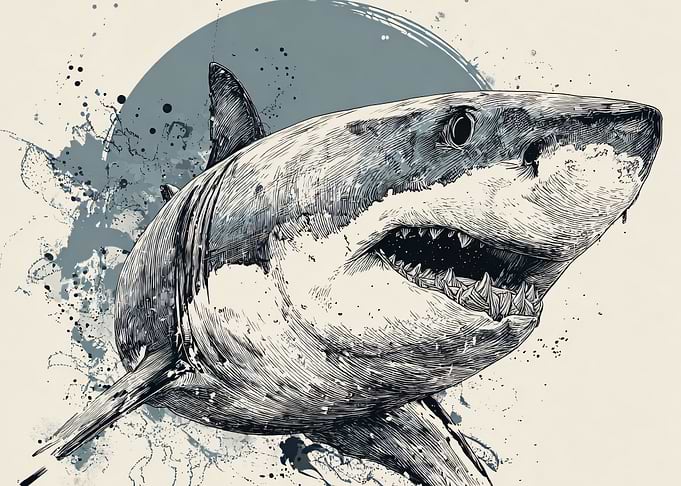 Aggressive Shark Illustration