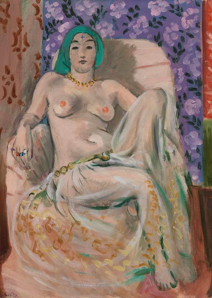 Odalisque with Green Headwear