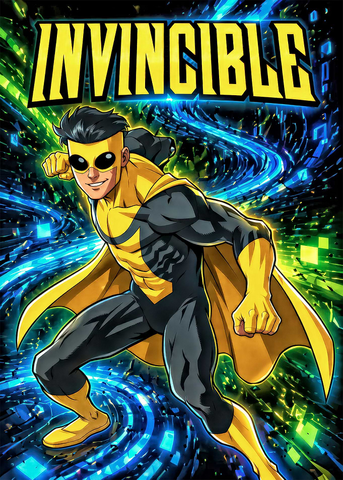 Invincible Superhero in Action