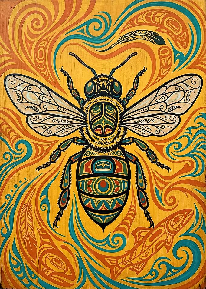 Tribal Bee Painting