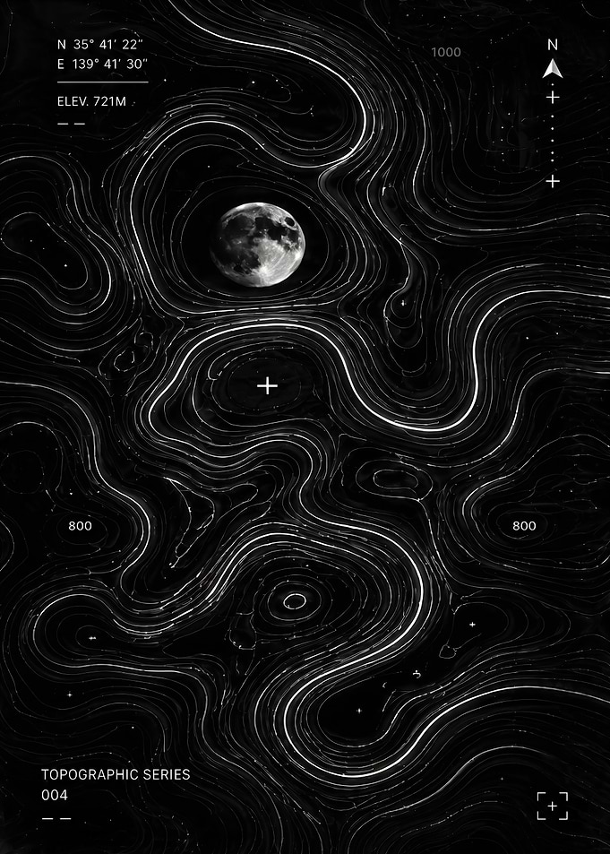 Topographic Moon Map