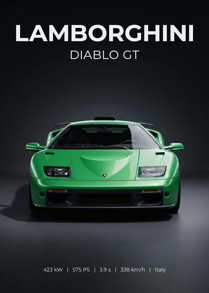 Green Lamborghini Diablo GT
