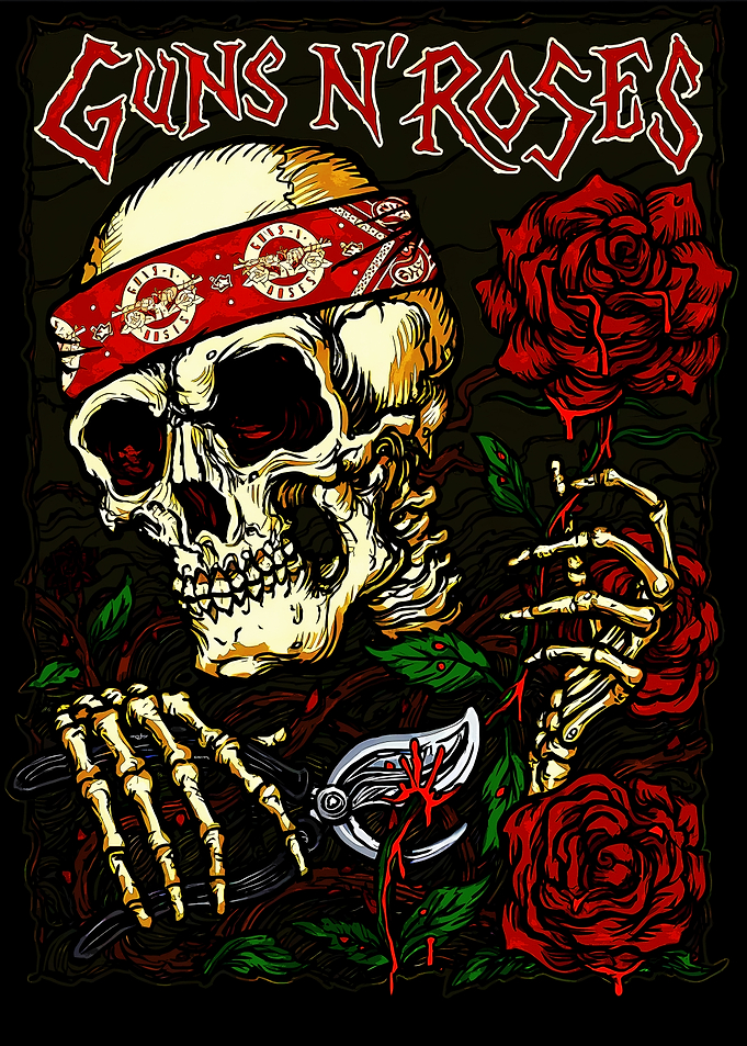 Guns N' Roses Skull and Roses
