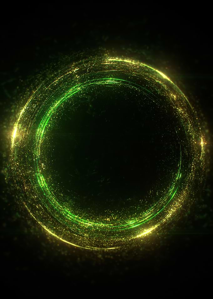 Glowing Green and Gold Ring