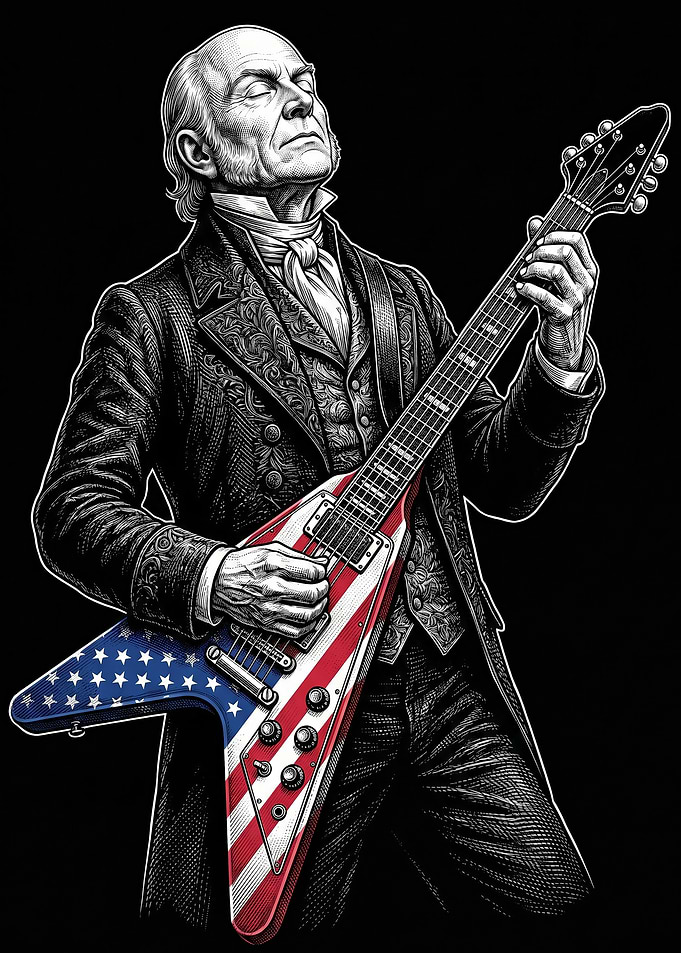 John Quincy Adams American Flag Guitar