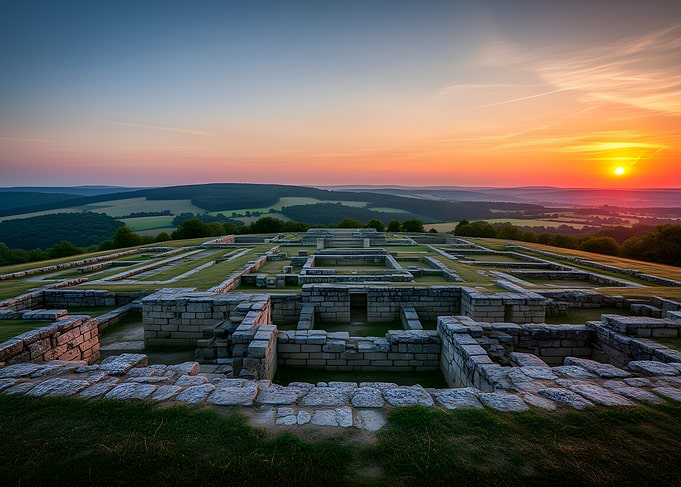 Ancient Ruins at Sunset