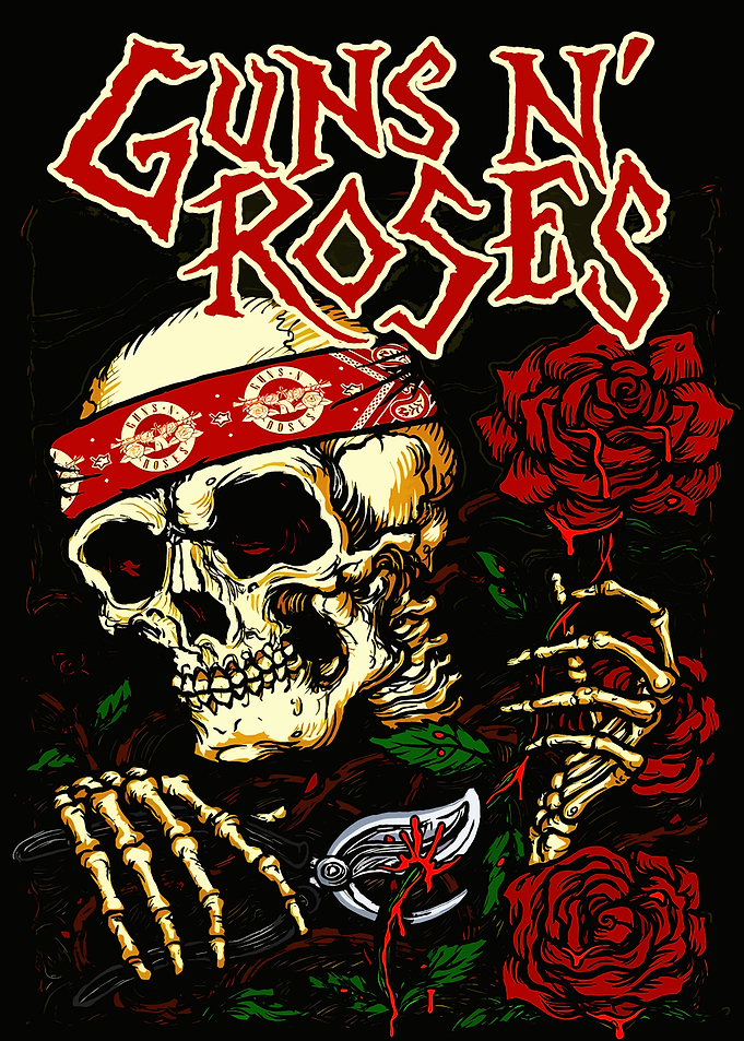 Guns N' Roses Skull and Roses