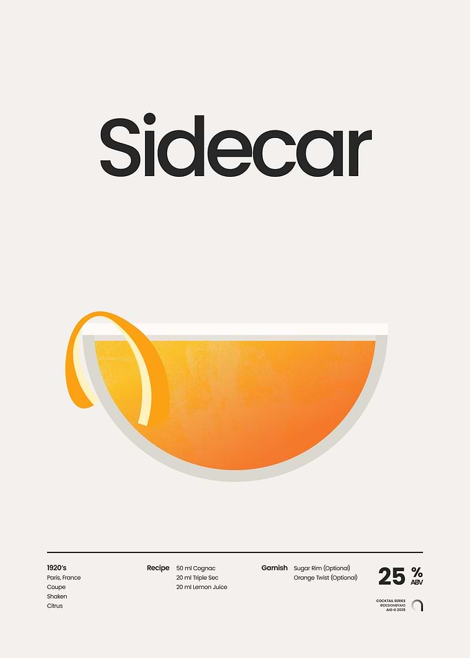 Sidecar Cocktail Poster