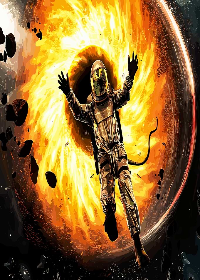 Astronaut falling into a black hole