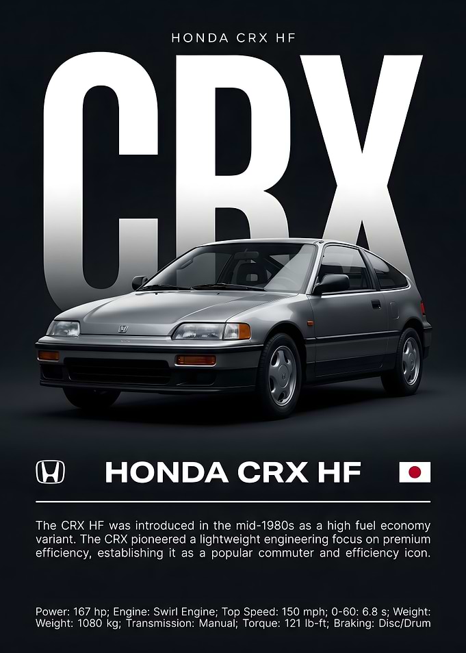 Honda CRX HF Poster
