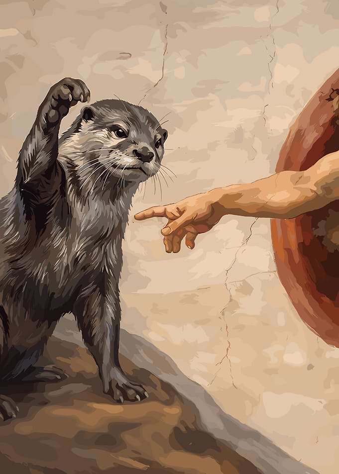 Otter Reaching for Divine Finger