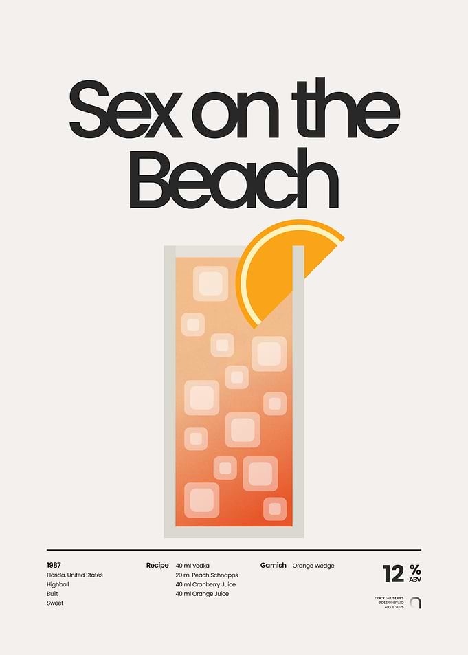 Sex on the Beach Cocktail Poster