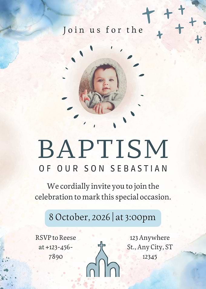 Baptism Invitation for Son Sebastian