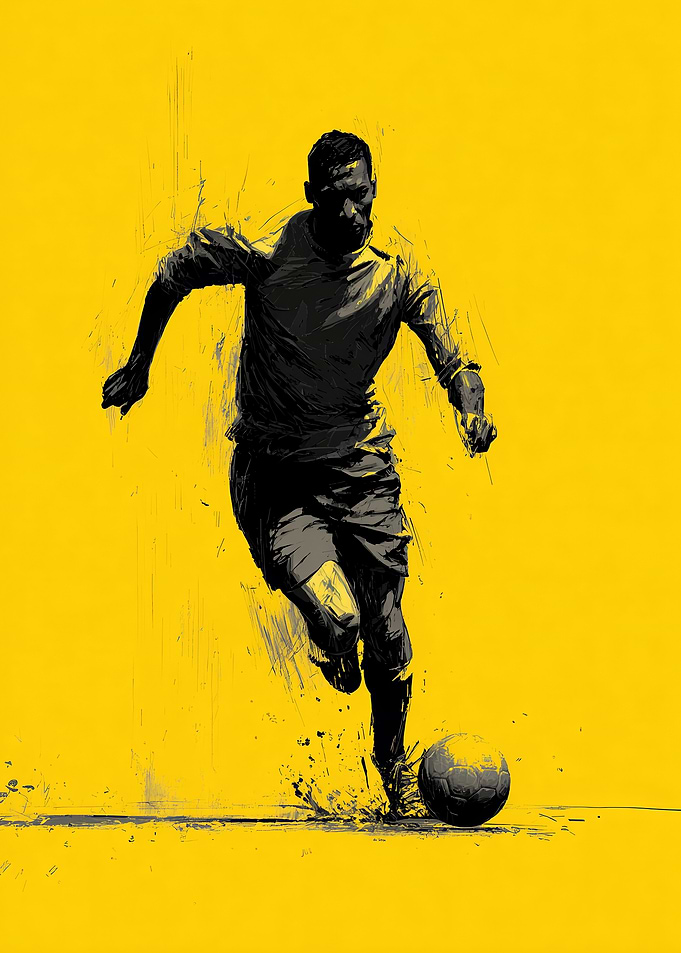 Soccer Player Dribbling Ball