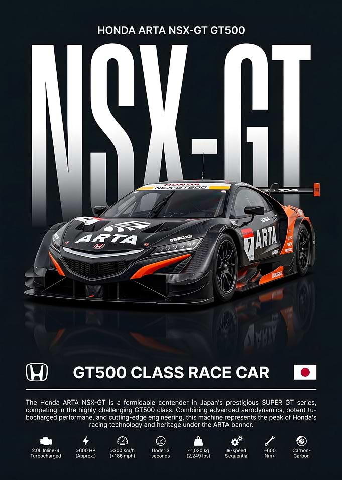 Honda ARTA NSX-GT GT500 Race Car