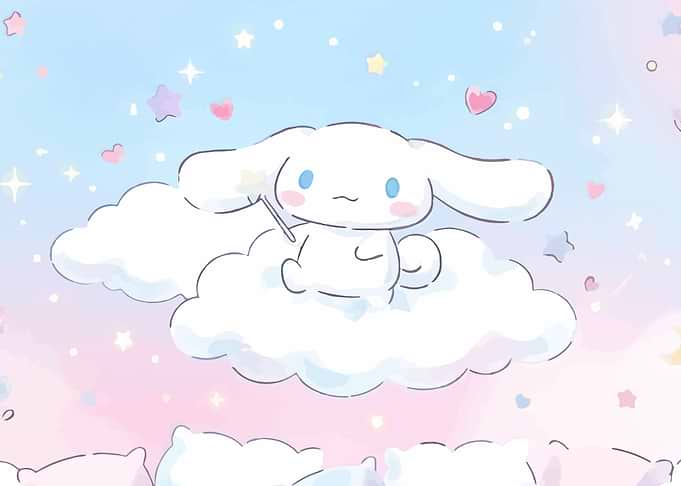 Cinnamoroll on a Cloud with Magic Wand