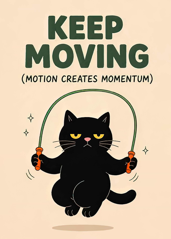 Black Cat Jumping Rope