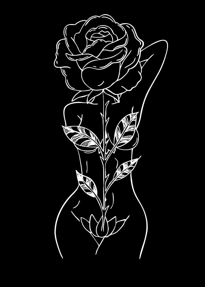 Rose Body Outline Art