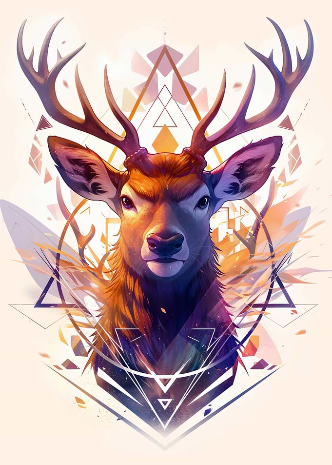 Geometric Deer Portrait