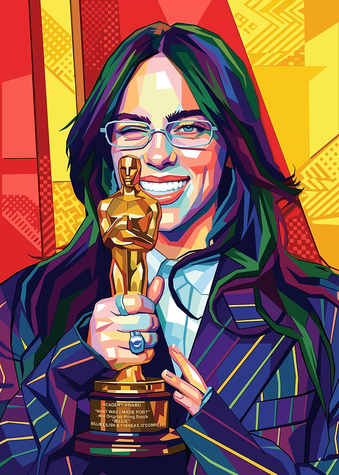 Billie Eilish with Oscar Award