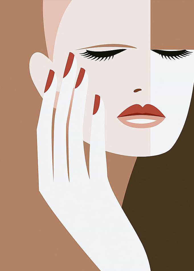 Minimalist Portrait of a Woman's Face