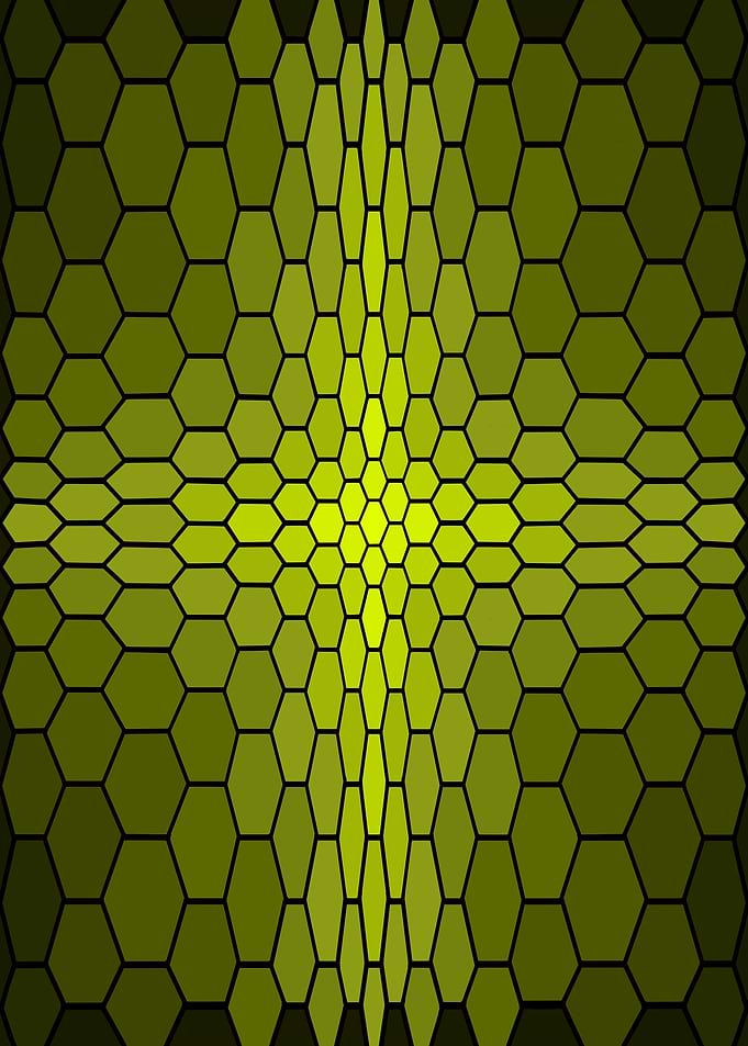 Hexagonal Grid with Yellow Gradient