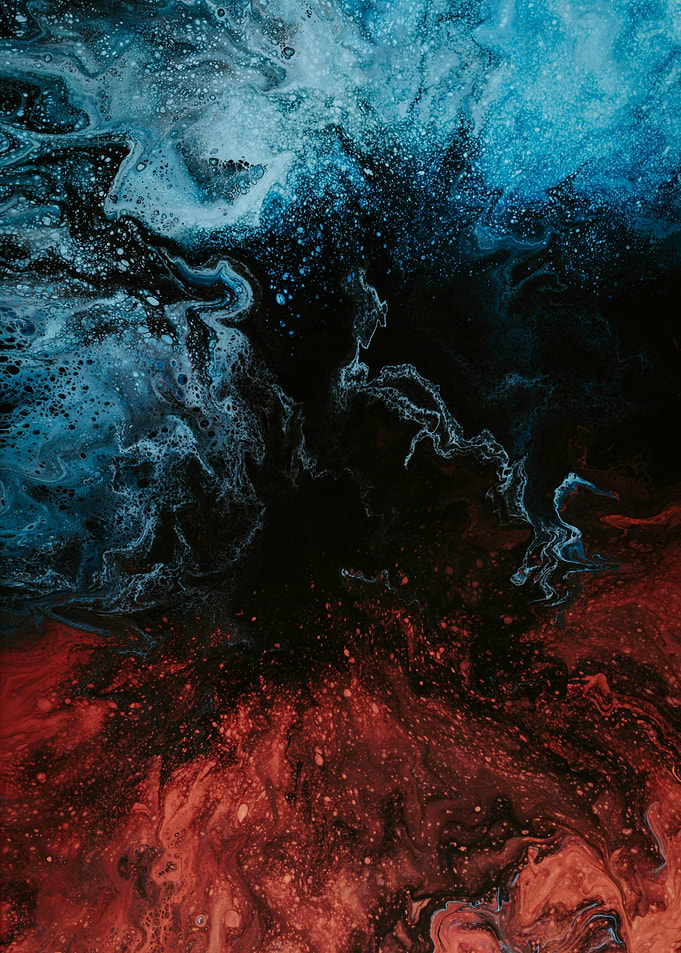Abstract Swirls of Red and Blue