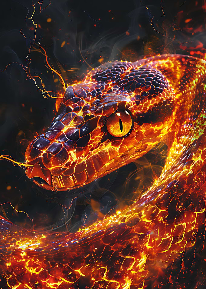Fiery Snake Head