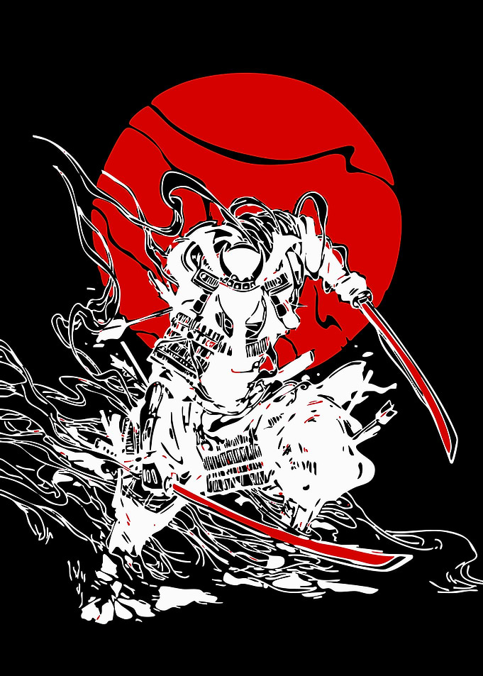 Samurai Warrior with Swords