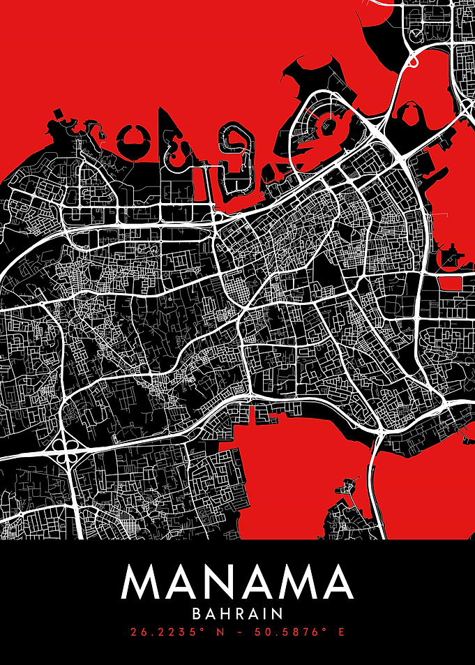 Manama Dark Map