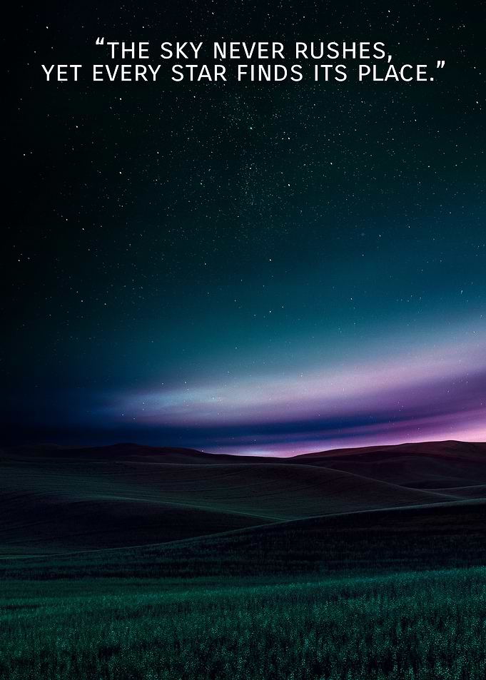 Starry night sky over rolling hills